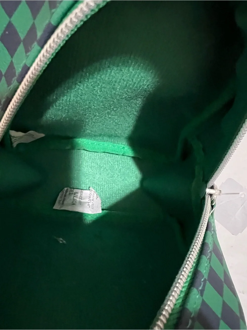 Bath & Body Works Mini Backpack Green/Navy Checkered Christmas Reindeer